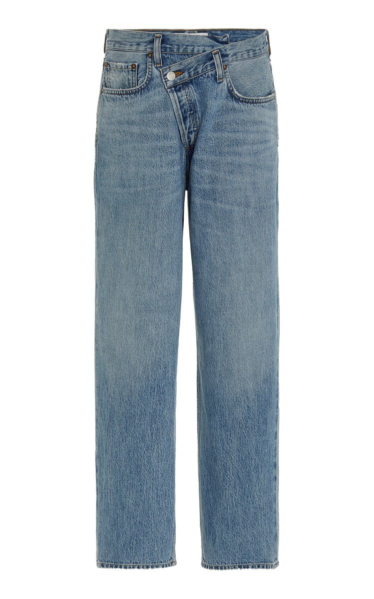 Criss-Cross Oversized Rigid High-Rise Wide-Leg Jeans