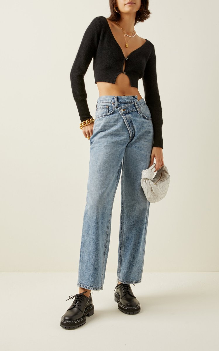 Criss-Cross Oversized Rigid High-Rise Wide-Leg Jeans