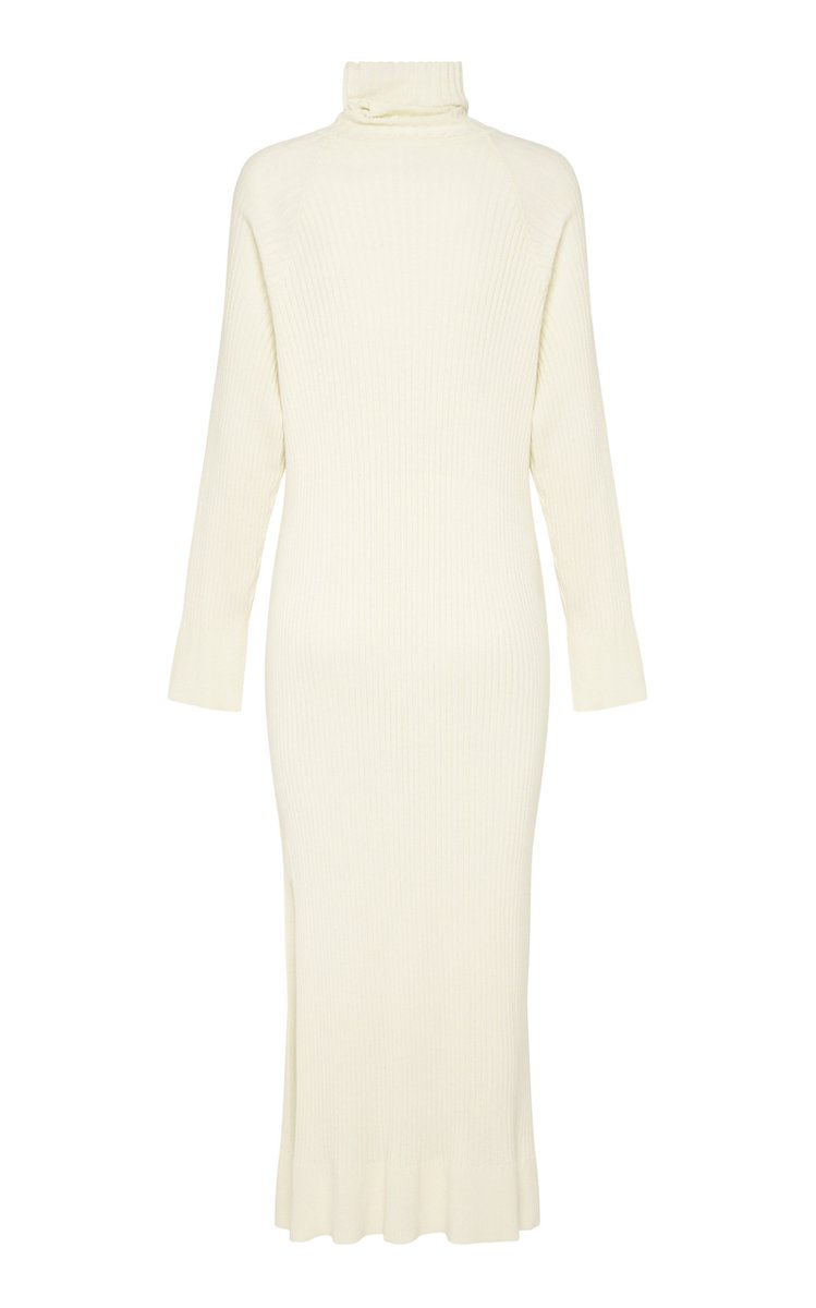 Rosaline Ribbed Cotton Midi Sweater Dress