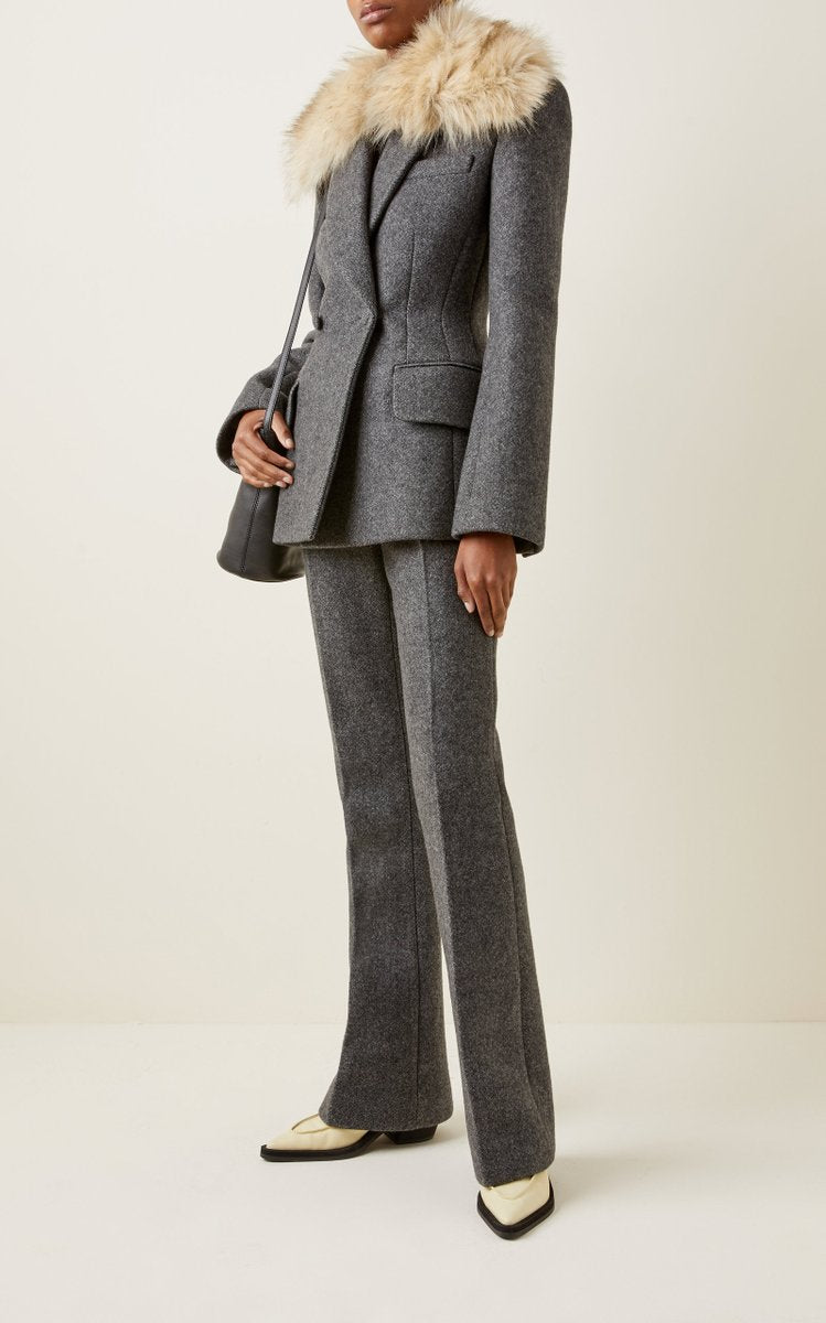 Amelie Wool Flared-Leg Trousers