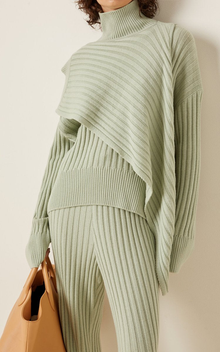 Ribbed-Knit Turtleneck Sweater