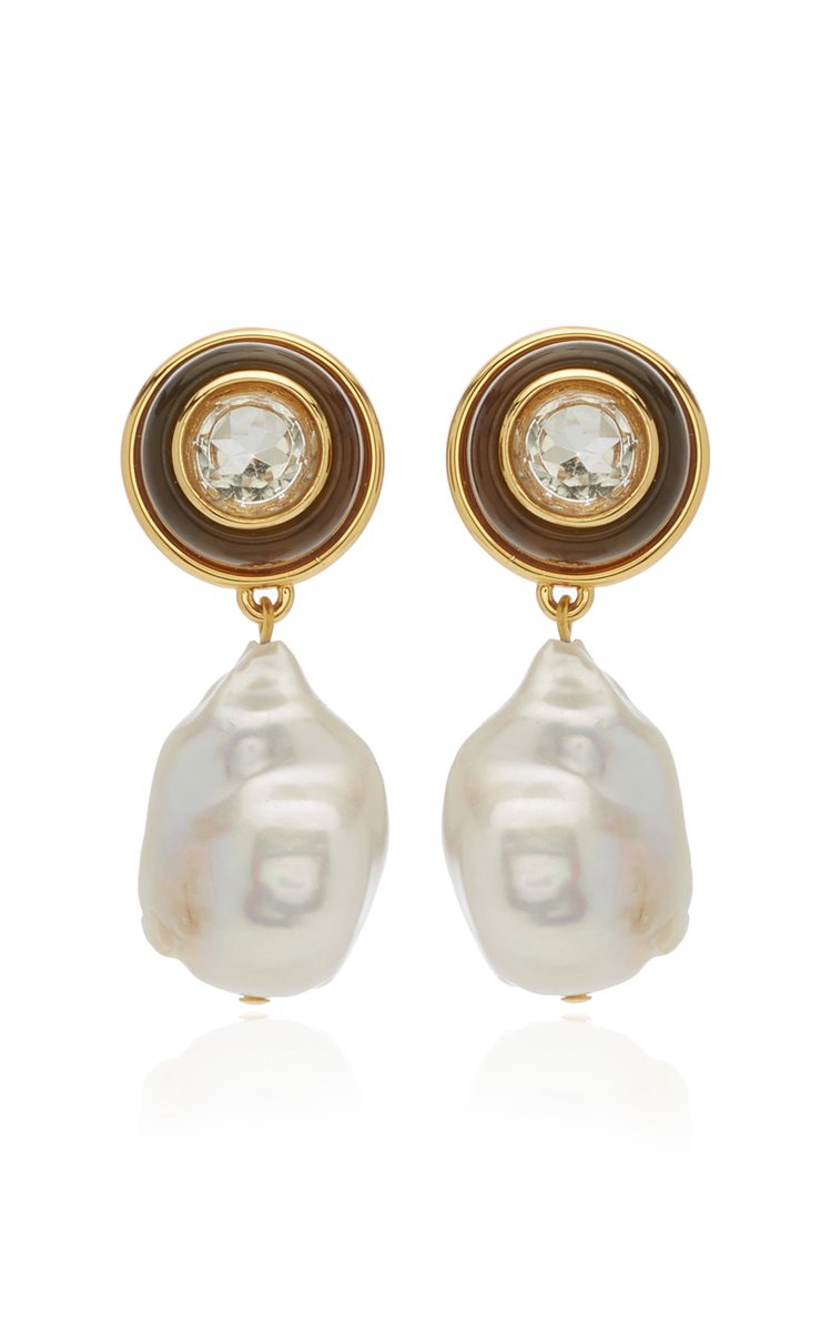 Candy Drop Pearl, Amethyst Gold-Plated Earrings