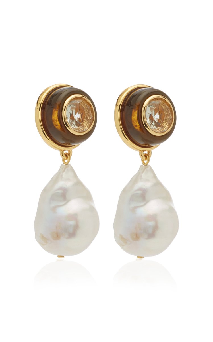 Candy Drop Pearl, Amethyst Gold-Plated Earrings