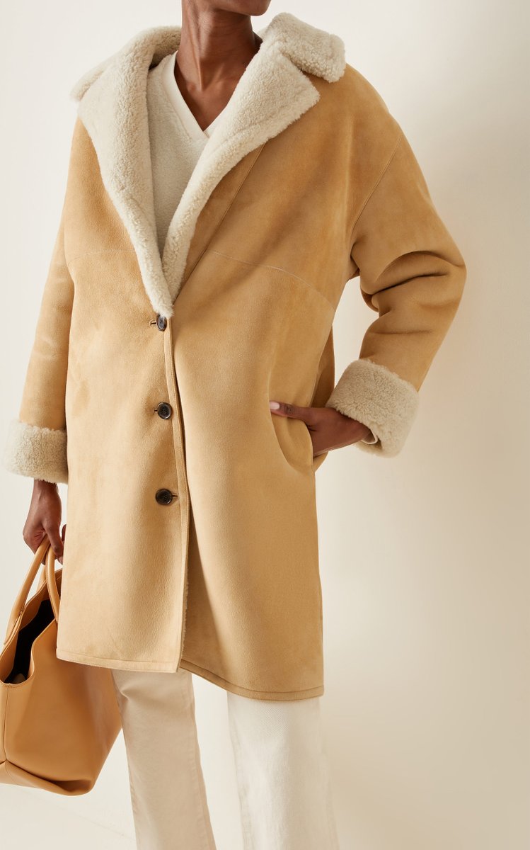 Lenon Knee-Length Shearling Coat