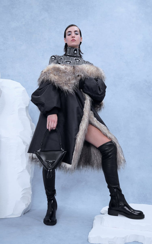 Faux Fur-lined Shell Jacket