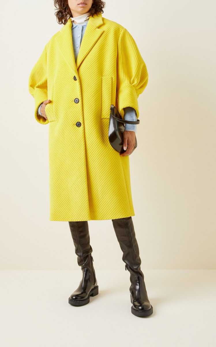 Puffed-Sleeve Cotton-Blend Coat