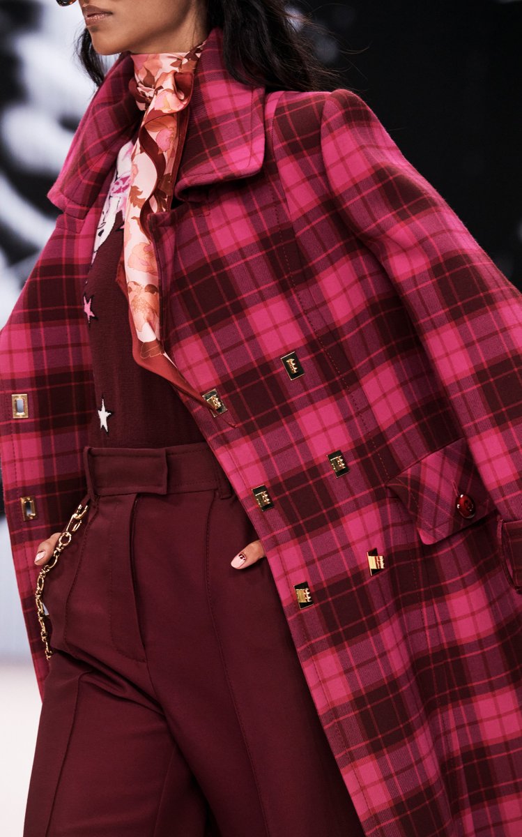 Concert Twill Check Long Line Coat