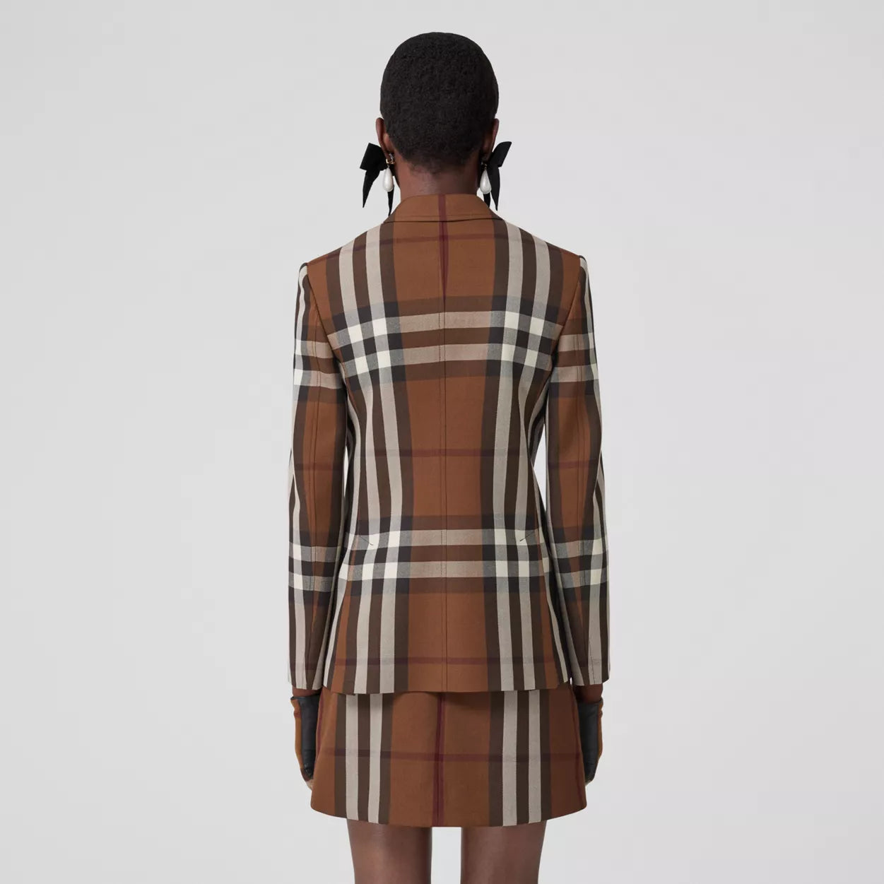 Check Wool Blend Jacquard Tailored Jacket