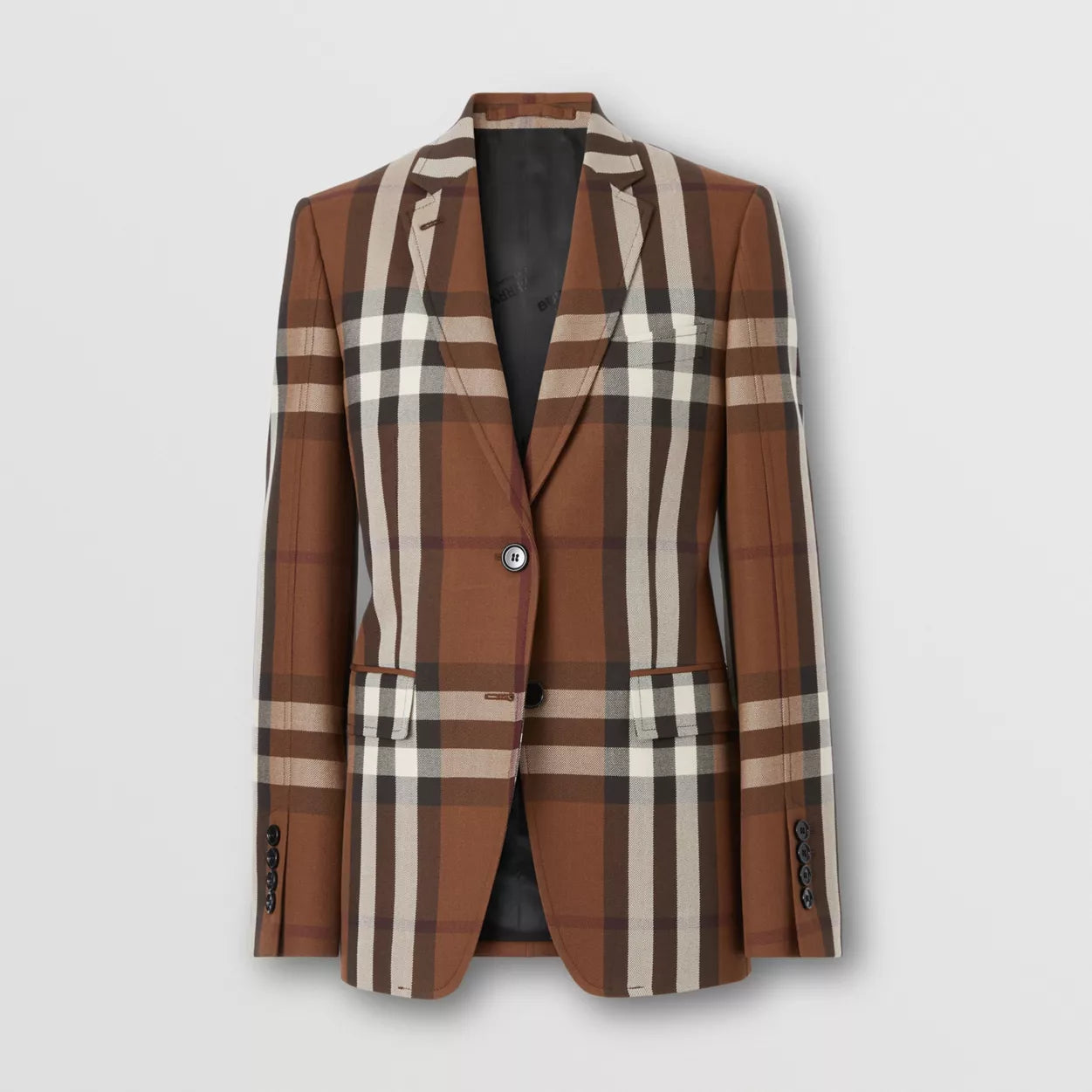 Check Wool Blend Jacquard Tailored Jacket