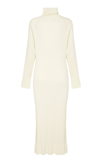 Rosaline Ribbed Cotton Midi Sweater Dress