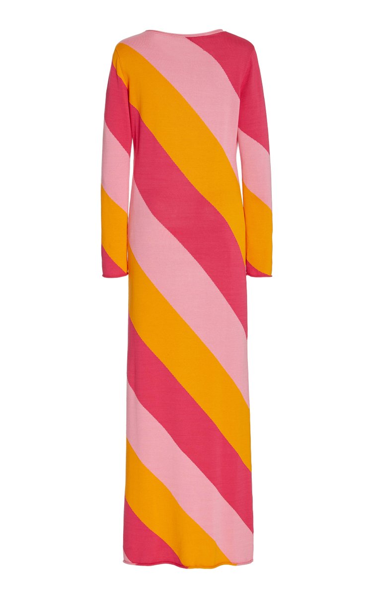 Striped Silk and Cotton-Blend Maxi Dress