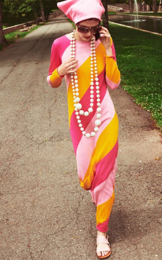 Striped Silk and Cotton-Blend Maxi Dress