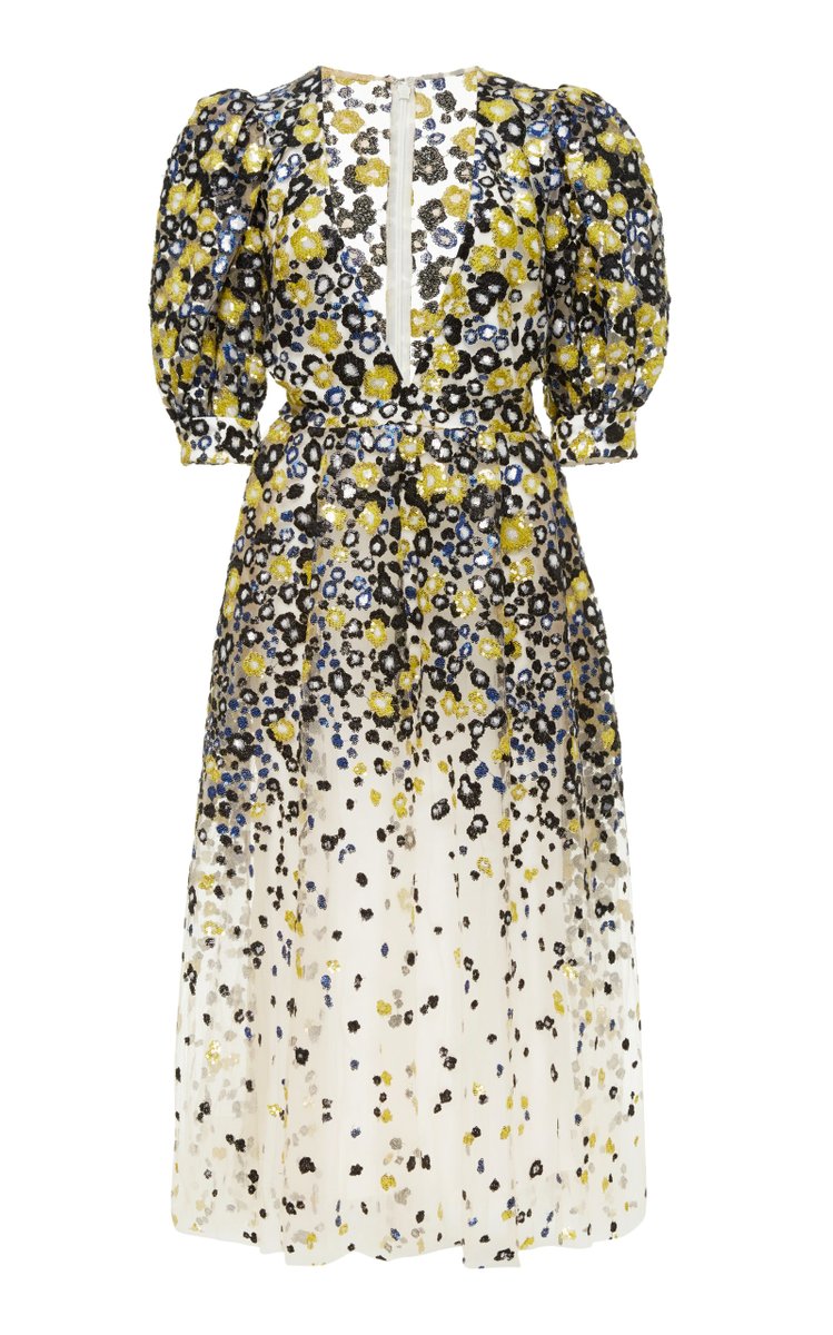 Sequined Tulle Midi Dress