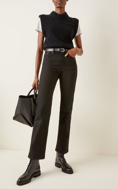 Eiffel Stretch High-Rise Organic Cotton Straight-Leg Jeans