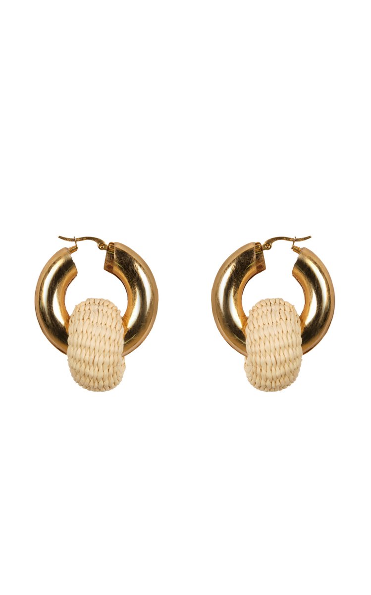 Rise and Shine Gold-Pated Palm Hoop Earrings