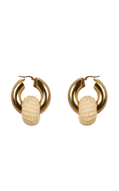 Rise and Shine Gold-Pated Palm Hoop Earrings