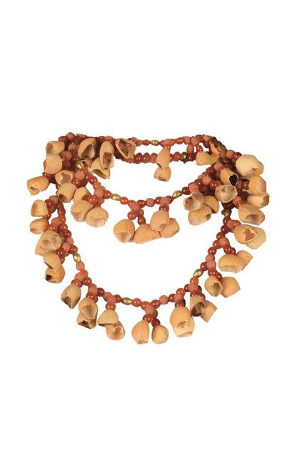 Agate Folk Beaded Brass Medicine Necklace