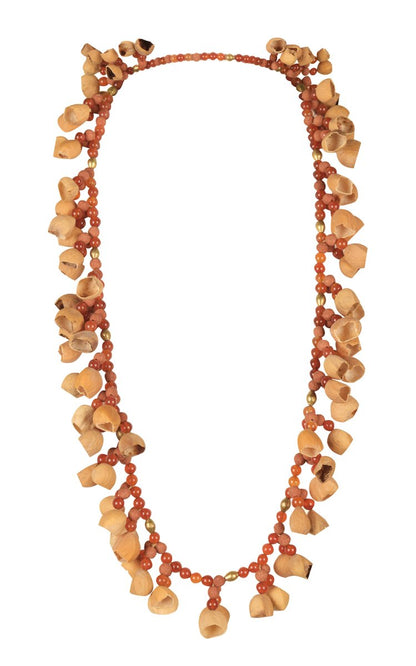 Agate Folk Beaded Brass Medicine Necklace