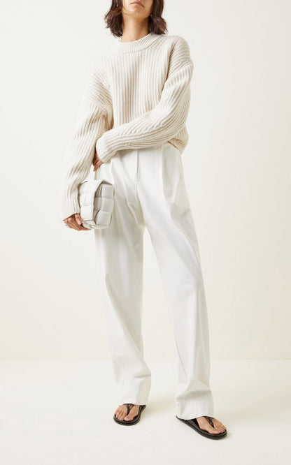 Oversized Striped Wool-Blend Sweater