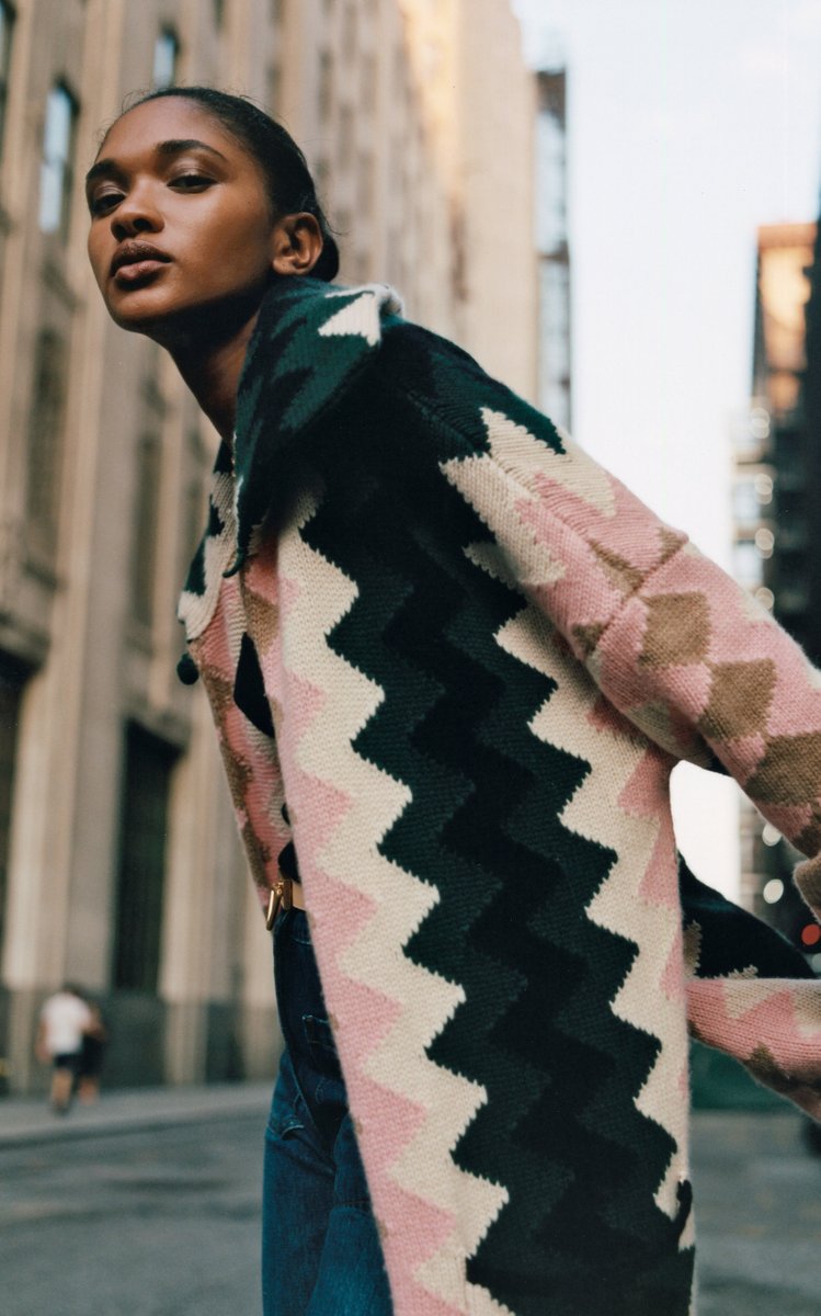 Fiona Chevron Cashmere Cardigan