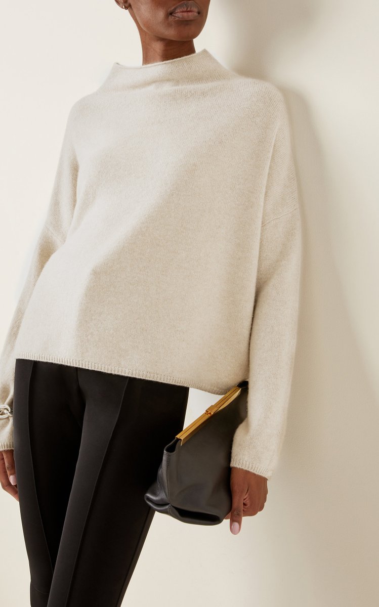 Sandy Oversized Cashmere Mock-Neck Sweater