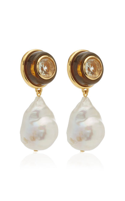 Candy Drop Pearl, Amethyst Gold-Plated Earrings