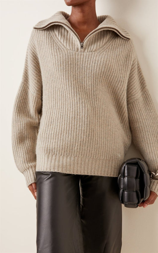 Tierra Cashmere Half-Zip Sweater