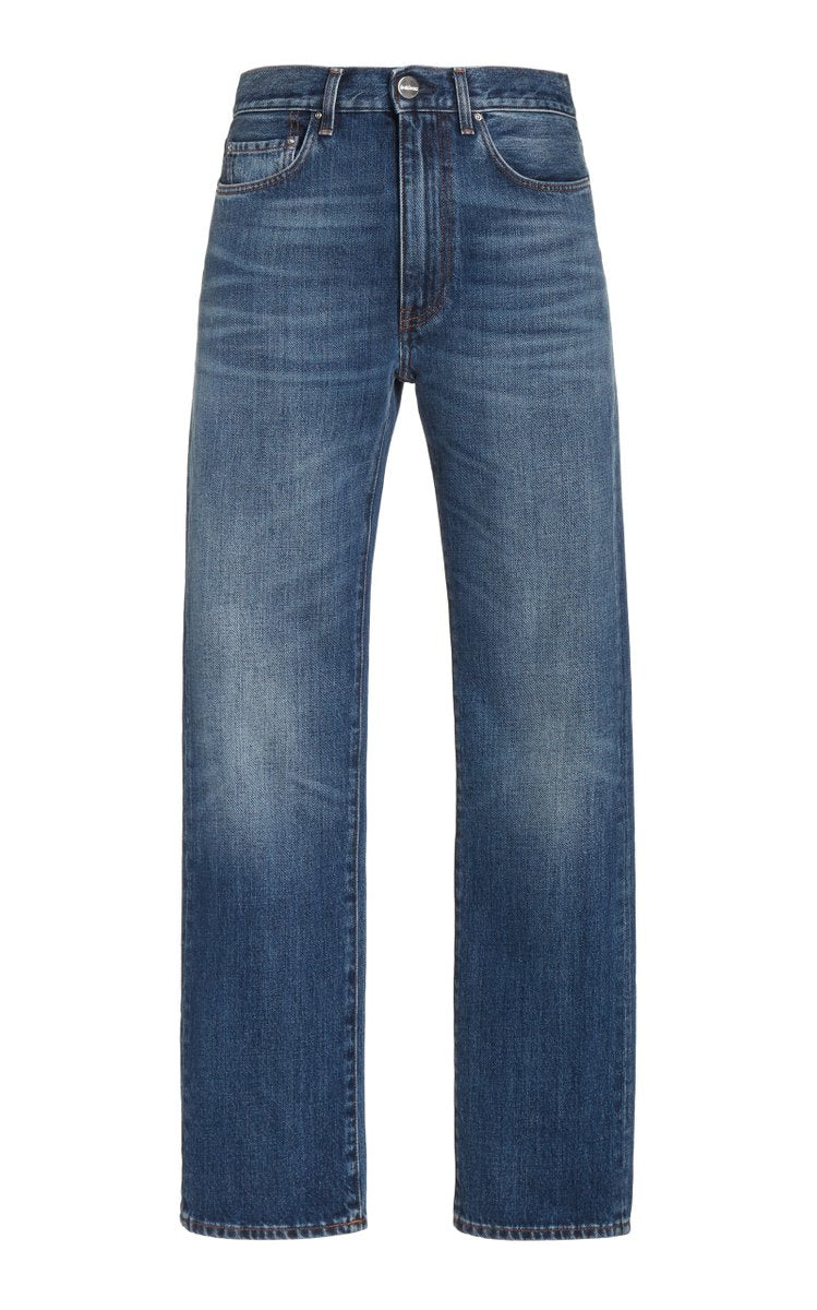Distressed Regular Straight-Leg Jeans