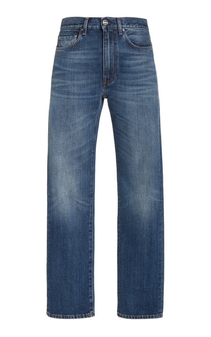 Distressed Regular Straight-Leg Jeans