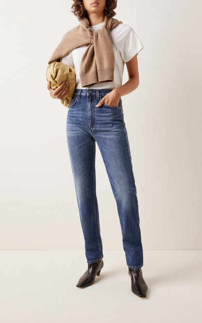 Distressed Regular Straight-Leg Jeans