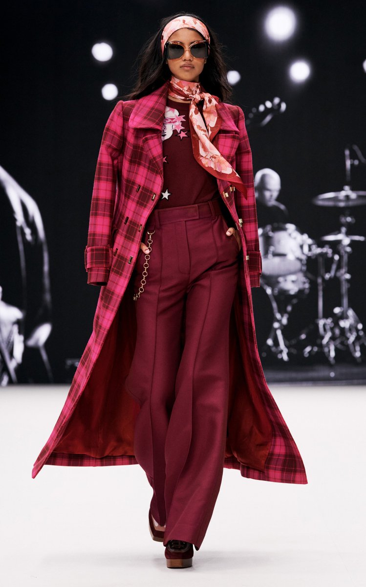 Concert Twill Check Long Line Coat