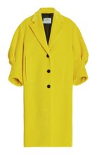 Puffed-Sleeve Cotton-Blend Coat