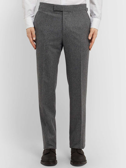 Grey Slim-Fit Conrad Wool-Flannel Trousers