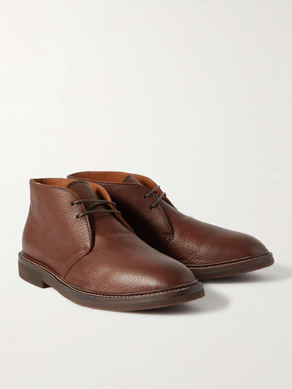 Textured-Leather Desert Boots