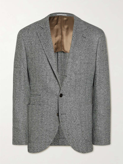 Herringbone Wool and Cashmere-Blend Blazer
