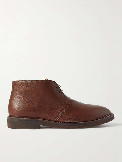 Textured-Leather Desert Boots