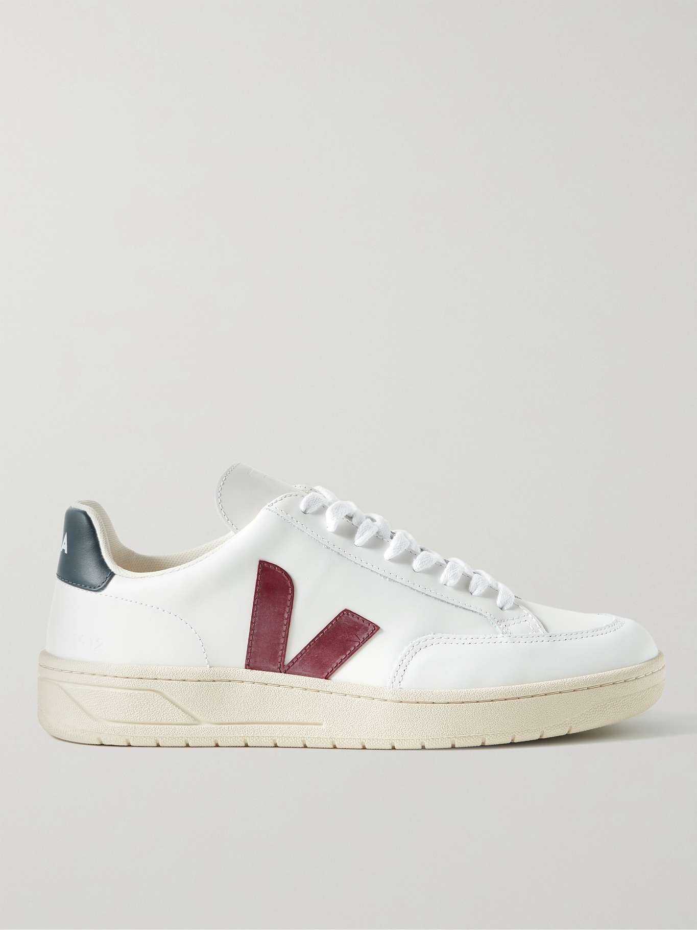 V-12 Rubber-Trimmed Leather Sneakers