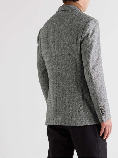Herringbone Wool and Cashmere-Blend Blazer