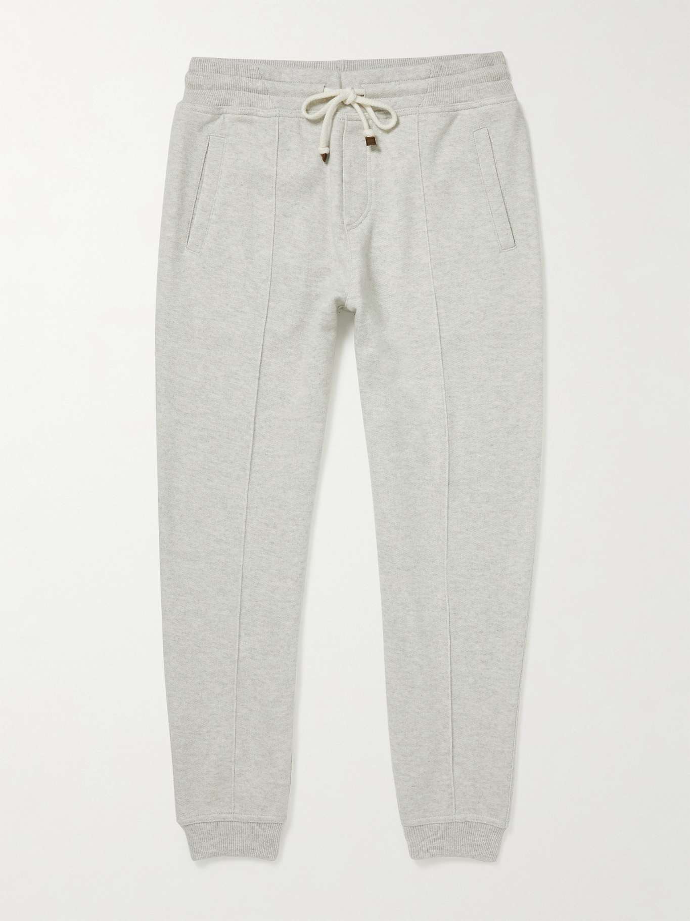 Tapered Pintucked Cashmere-Jersey Sweatpants