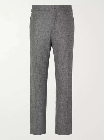Grey Slim-Fit Conrad Wool-Flannel Trousers