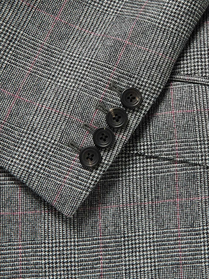 Archie Slim-Fit Double-Breasted Prince of Wales Checked Wool Suit Jacket