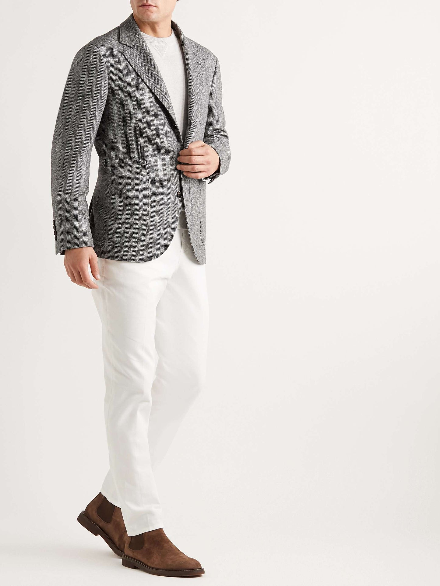 Herringbone Wool and Cashmere-Blend Blazer
