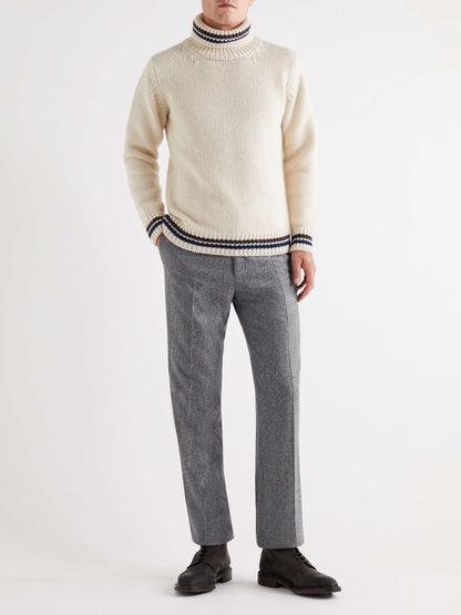 Grey Slim-Fit Conrad Wool-Flannel Trousers