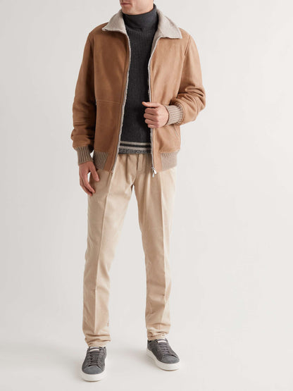 Tapered Cotton-Corduroy Drawstring Trousers